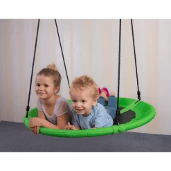 Bino Ronde Nestschommel Groen -Kinderen Buitenspeelgoed bino ronde nestschommel groen a272816 2