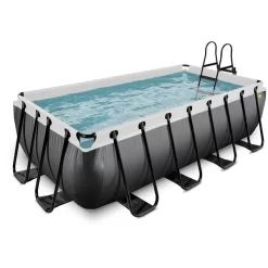 EXIT TOYS EXIT Black Leather Zwembad 400x200x100cm Met Filterpomp - Zwart