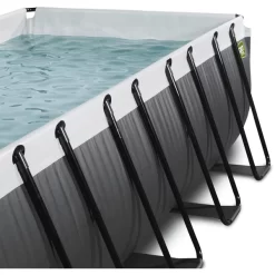 EXIT TOYS EXIT Black Leather Zwembad 400x200x100cm Met Filterpomp - Zwart -Kinderen Buitenspeelgoed exit black leather zwembad 400x200x100cm met filterpomp zwart a337680 3