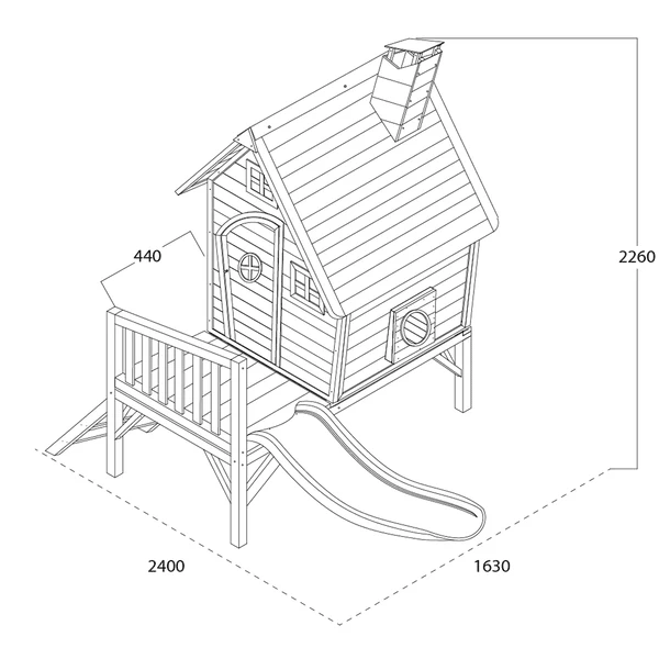 EXIT TOYS EXIT Fantasia 300 Houten Speelhuis - Rood 3 EXIT TOYS EXIT Fantasia 300 Houten Speelhuis - Rood - Afbeelding 3
