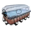 EXIT TOYS EXIT Frame Pool 4x2x1,22m (12v Sand Filter)- Houtoptiek + Zonnedak
