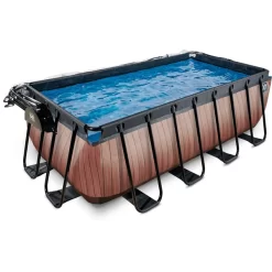 EXIT TOYS EXIT Frame Pool 4x2x1,22m (12v Sand Filter)- Houtoptiek + Zonnedak -Kinderen Buitenspeelgoed exit frame pool 4x2x1 22m 12v sand filter houtoptiek zonnedak a305965 2