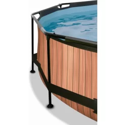 EXIT TOYS EXIT Frame Pool ø244x76cm (12v Cartridge Filterpomp) - Houten Look & Zonneda -Kinderen Buitenspeelgoed exit frame pool o244x76cm 12v cartridge filterpomp houten look amp zonneda a305796 3