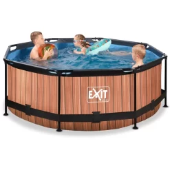 EXIT TOYS EXIT Frame Pool ø244x76cm - Hout OptiekEXIT PeakPro ø10ft Zwart -Kinderen Buitenspeelgoed exit frame pool o244x76cm hout optiekexit peakpro o10ft zwart a305876 4