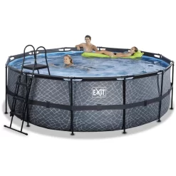 EXIT TOYS EXIT Frame Pool ø427x122cm (12v Sand Filter) - Grijs -Kinderen Buitenspeelgoed exit frame pool o427x122cm 12v sand filter grijs a305802 4