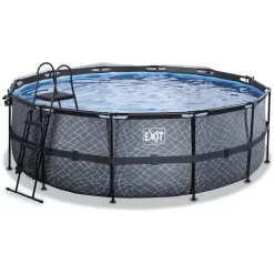 EXIT TOYS EXIT Frame Pool ø427x122cm (12v Sand Filter) - Grijs + Zonnedak + Warmtepomp -Kinderen Buitenspeelgoed exit frame pool o427x122cm 12v sand filter grijs zonnedak warmtepomp a305966 2