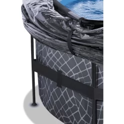 EXIT TOYS EXIT Frame Pool ø427x122cm (12v Sand Filter) - Grijs + Zonnedak + Warmtepomp -Kinderen Buitenspeelgoed exit frame pool o427x122cm 12v sand filter grijs zonnedak warmtepomp a305966 4