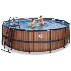 EXIT TOYS EXIT Frame Pool ø427x122cm (12v Sand Filter) - Houtlook -Kinderen Buitenspeelgoed exit frame pool o427x122cm 12v sand filter houtlook a305805 4