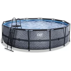 EXIT TOYS EXIT Frame Pool ø488x122cm (12v Filterpomp) - Grijs