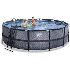 EXIT TOYS EXIT Frame Pool ø488x122cm (12v Sand Filter) - Grijs -Kinderen Buitenspeelgoed exit frame pool o488x122cm 12v sand filter grijs a305808 4