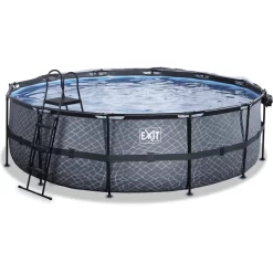 EXIT TOYS EXIT Frame Pool ø488x122cm (12v Sand Filter) - Grijs + Zonnedak + Warmtepomp -Kinderen Buitenspeelgoed exit frame pool o488x122cm 12v sand filter grijs zonnedak warmtepomp a305968 2