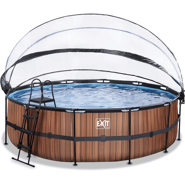 EXIT TOYS EXIT Frame Pool ø488x122cm (12v Sand Filter) - Houtoptiek + Zonnedak + Warmtepom 2 EXIT TOYS EXIT Frame Pool ø488x122cm (12v Sand Filter) - Houtoptiek + Zonnedak + Warmtepom - Afbeelding 2