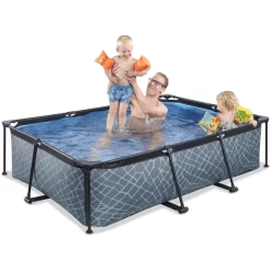 EXIT TOYS EXIT Frame Zwembad 220x150x60cm (12v-kartonfilterpomp) - Grijs -Kinderen Buitenspeelgoed exit frame zwembad 220x150x60cm 12v kartonfilterpomp grijs a305881 4