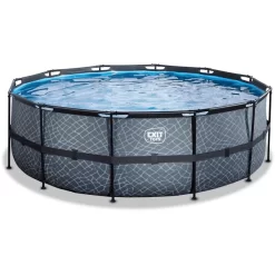 EXIT TOYS EXIT Frame Zwembad ø427x122cm (12v Cartridge Filterpomp) - Grijs -Kinderen Buitenspeelgoed exit frame zwembad o427x122cm 12v cartridge filterpomp grijs a305798 2