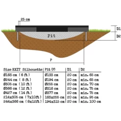 EXIT TOYS EXIT Silhouette Inground Trampoline ø244cm Met Veiligheidsnet - Zwart -Kinderen Buitenspeelgoed exit silhouette inground trampoline o244cm met veiligheidsnet zwart a251714 3