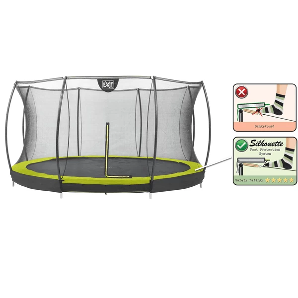 EXIT TOYS EXIT Silhouette Inground Trampoline ø366cm Met Veiligheidsnet - Groen 2 EXIT TOYS EXIT Silhouette Inground Trampoline ø366cm Met Veiligheidsnet - Groen - Afbeelding 2