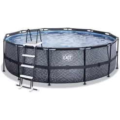 EXIT TOYS EXIT Stone Pool ø450x122cm Mit Filterpomp, Grijs