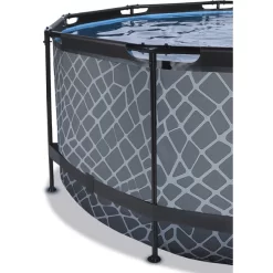 EXIT TOYS EXIT Stone Zwembad ø360x122cm Met Afdekking En Sand Filterpomp, Grijs -Kinderen Buitenspeelgoed exit stone zwembad o360x122cm met afdekking en sand filterpomp grijs a294621 3