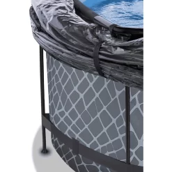EXIT TOYS EXIT Stone Zwembad ø360x122cm Met Afdekking En Sand Filterpomp, Grijs -Kinderen Buitenspeelgoed exit stone zwembad o360x122cm met afdekking en sand filterpomp grijs a294621 4