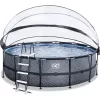 EXIT TOYS EXIT Stone Zwembad ø450x122cm Met Afdekking En Sand Filterpomp, Grijs