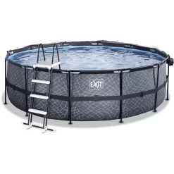 EXIT TOYS EXIT Stone Zwembad ø450x122cm Met Afdekking En Sand Filterpomp, Grijs -Kinderen Buitenspeelgoed exit stone zwembad o450x122cm met afdekking en sand filterpomp grijs a294627 2