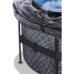 EXIT TOYS EXIT Stone Zwembad ø450x122cm Met Afdekking En Sand Filterpomp, Grijs -Kinderen Buitenspeelgoed exit stone zwembad o450x122cm met afdekking en sand filterpomp grijs a294627 4