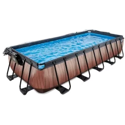 EXIT TOYS EXIT Wood Pool 540x250x100cm Met Afdekking, Sand Filter En Warmtepomp, Bruin -Kinderen Buitenspeelgoed exit wood pool 540x250x100cm met afdekking sand filter en warmtepomp bruin a294606 2