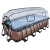 EXIT TOYS EXIT Wood Pool 540x250x122cm Met Afdekking En Sand Filter En Warmtepomp, Bruin