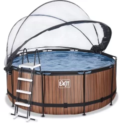 EXIT TOYS EXIT Wood Pool ø360x122cm Met Afdekking, Sand Filter- En Warmtepomp, Bruin -Kinderen Buitenspeelgoed exit wood pool o360x122cm met afdekking sand filter en warmtepomp bruin a294637 4