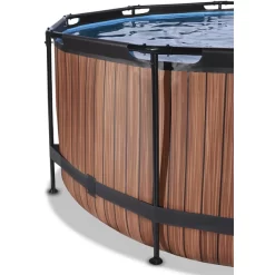 EXIT TOYS EXIT Wood Pool ø360x122cm Met Filterpomp, Bruin -Kinderen Buitenspeelgoed exit wood pool o360x122cm met filterpomp bruin a294608 2