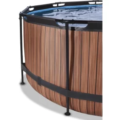 EXIT TOYS EXIT Wood Pool ø360x122cm Met Zandfilterpomp, Bruin -Kinderen Buitenspeelgoed exit wood pool o360x122cm met zandfilterpomp bruin a294610 2