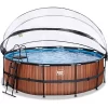 EXIT TOYS EXIT Wood Pool ø450x122cm Met Afdekking, Sand Filter En Warmtepomp, Bruin