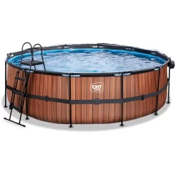 EXIT TOYS EXIT Wood Pool ø450x122cm Met Afdekking, Sand Filter En Warmtepomp, Bruin -Kinderen Buitenspeelgoed exit wood pool o450x122cm met afdekking sand filter en warmtepomp bruin a294640 2