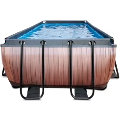 EXIT TOYS EXIT Wood Pool ø450x122cm Met Sand Filterpomp, Bruin -Kinderen Buitenspeelgoed exit wood pool o450x122cm met sand filterpomp bruin a294616 2