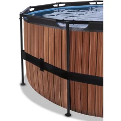 EXIT TOYS EXIT Wood Pool ø450x122cm Met Zandfilterpomp, Bruin -Kinderen Buitenspeelgoed exit wood pool o450x122cm met zandfilterpomp bruin a294614 2