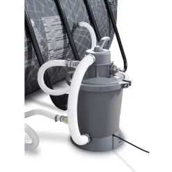 EXIT TOYS EXIT Zwembad Stone 400x200cm Met Overkapping En Zandfilterpomp - Grijs -Kinderen Buitenspeelgoed exit zwembad stone 400x200cm met overkapping en zandfilterpomp grijs a269406 4