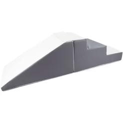 KIDKII Trap En Glijbaan Kunstleer Wit Lichtgrijs -Kinderen Buitenspeelgoed kidkii trap en glijbaan kunstleer wit lichtgrijs a375357 4