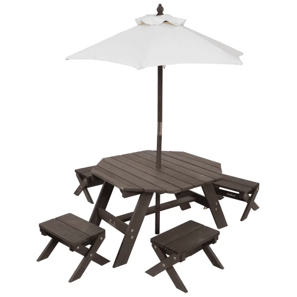 Kidkraft® Achthoekige Tafelset Met Krukjes En Parasol 1 Kidkraft® Achthoekige Tafelset Met Krukjes En Parasol