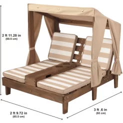 Kidkraft® Tweepersoons Kinderligstoel Met Bekerhouders, Beige -Kinderen Buitenspeelgoed kidkraft tweepersoons kinderligstoel met bekerhouders beige a281604 4