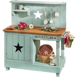 MUDDY BUDDY Buitenspeelkeuken "Adventurer Star" Petrol Blauw -Kinderen Buitenspeelgoed muddy buddy buitenspeelkeuken adventurer star petrol blauw a412337 3