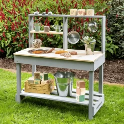 MUDDY BUDDY Speelkeuken Voor Buiten "Mud Starter" Wolkengrijs-naturel -Kinderen Buitenspeelgoed muddy buddy speelkeuken voor buiten mud starter wolkengrijs naturel a412391 2