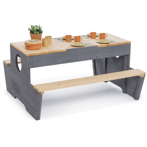 MUDDY BUDDY Speeltafel "Creator" Naturel Wolkengrijs 1 MUDDY BUDDY Speeltafel "Creator" Naturel Wolkengrijs