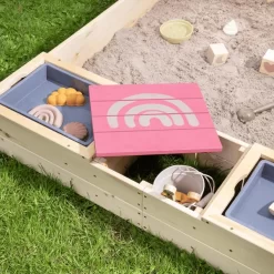 MUDDY BUDDY Zandbak "Beach Rebel" Naturel Poederroze -Kinderen Buitenspeelgoed muddy buddy zandbak beach rebel naturel poederroze a412387 2
