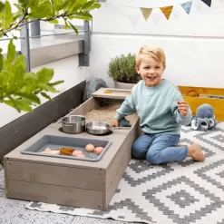 MUDDY BUDDY Zandbak "Flexy Style " Warm Grijs-oker -Kinderen Buitenspeelgoed muddy buddy zandbak flexy style warm grijs oker a412733 1