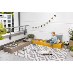 MUDDY BUDDY Zandbak "Flexy Style " Warm Grijs-oker -Kinderen Buitenspeelgoed muddy buddy zandbak flexy style warm grijs oker a412733 4