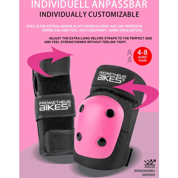 PROMETHEUS BICYCLES ® Beschermers Pads Set 6 In 1 Roze 4 PROMETHEUS BICYCLES ® Beschermers Pads Set 6 In 1 Roze - Afbeelding 4