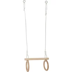 Small Foot ® Trapeze Met Houten Turnringen -Kinderen Buitenspeelgoed small foot trapeze met houten turnringen a329321 4